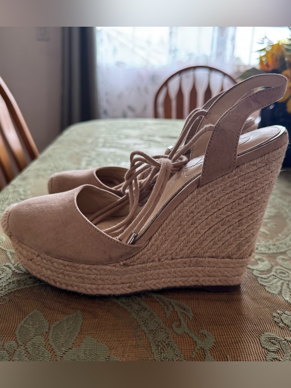 Jessica Simpson Blush Espadrille Wedge Slingbacks